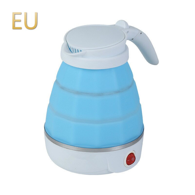 Klapp Tragbare Elektrische Wasser Wasserkocher Handheld Elektrische Wasser Glaskolben Topf Auto Energie-aus Schutz Wasserkocher: Blau EU Stecker