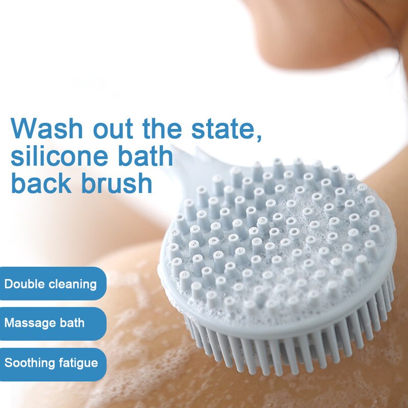 Dobbelt silikone badekar kropsbørste langt håndtag tilbage gnid massage brusebad rengøring fjerne eksfolierende badeværelse vask