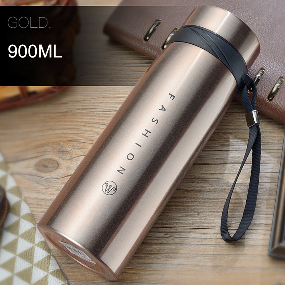 650/900/1100ml Thermos Mug Stainless Steel Water Bottle Portable Tea Coffee Mug Thermos Bottle For Outdoor Camping Hiking Sports