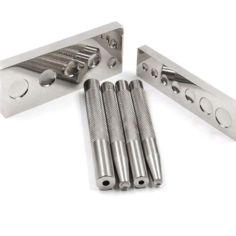 Botones de remache de ajuste DIY, herramientas de ranuras, herramienta de artesanía de cuero y Metal, Base de montaje de remache siete en uno, herramienta de instalación de remache a presión