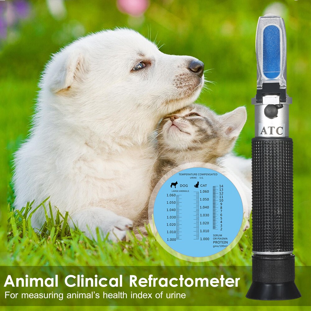 Portable Handheld ATC Animal Clinical Refractometer Pet Urine Tester with 1.00-1.06 Measuring Range Dog &amp Cat Refractometer