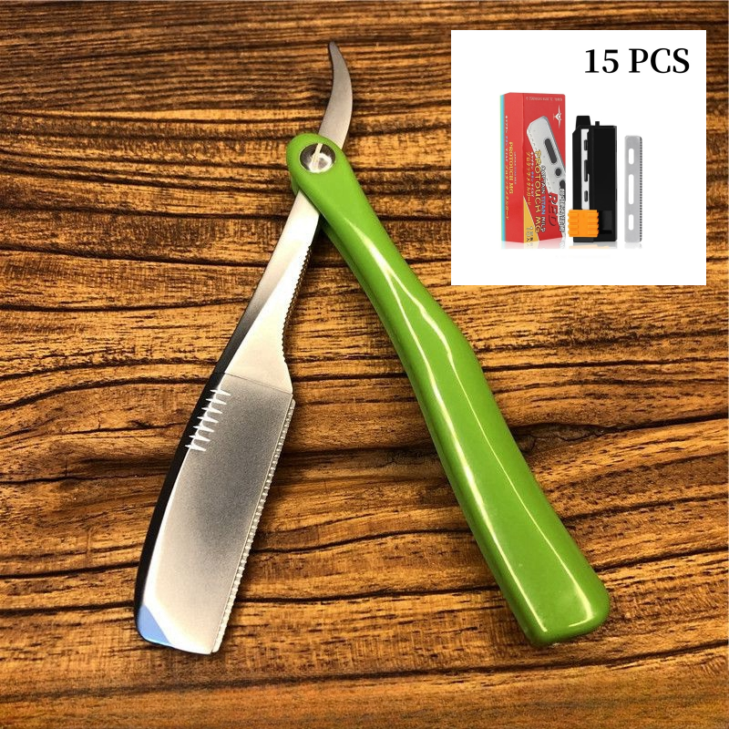 Japanese Feather Razor Manual Folding Secure Shaver Men's Hair Beard Trimmer Barber Shop Hairdressing Shaving Blade Holder Y0705: PURPLE