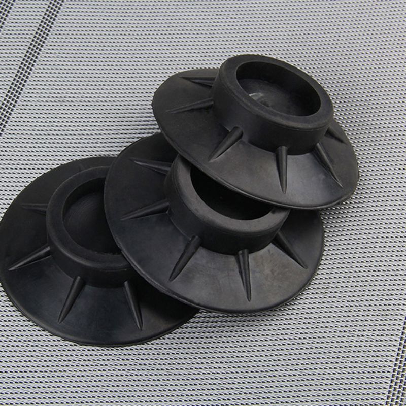 4 stk gulvmatte vaskemaskin føtter pads sklisikre møbler elastisitet svart gummi beskyttere