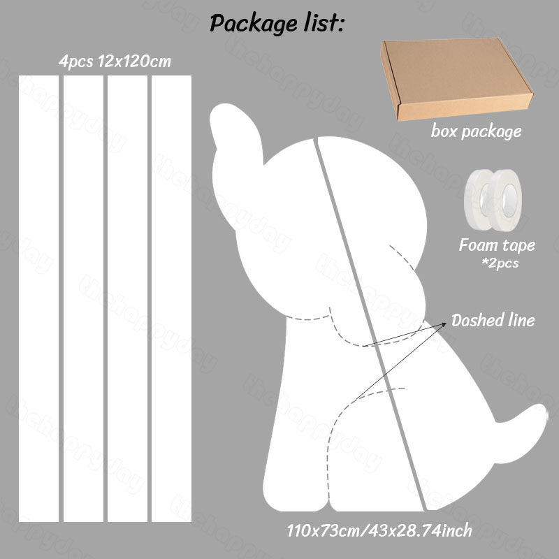 110cm Elephant Shape Mosaic Balloon Frame DIY Mosaic Filling Box Baby Shower Kids Birthday Party Wedding Jungle Safari Backdrop