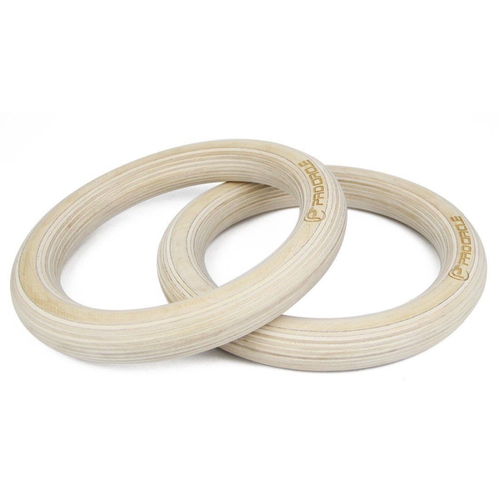 PROCIRCLE 32CM Wood Gymnastic Rings Workout For Home Gym & Cross Fitness Great for Your Muscle Ups Pull Ups & Strength Training