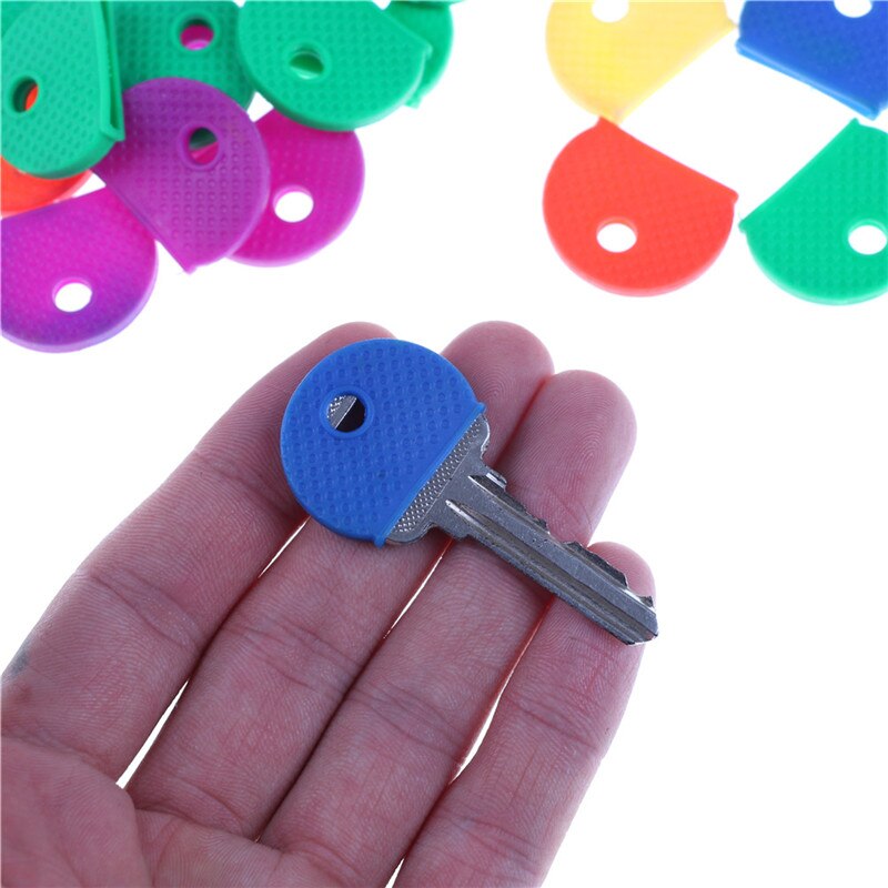 10Pcs/20 Stks/partij Hollow Multi Color Rubber Soft Key Sloten Sleutels Cap Key Covers Topper Sleutelhanger Willekeurige: 10pcs
