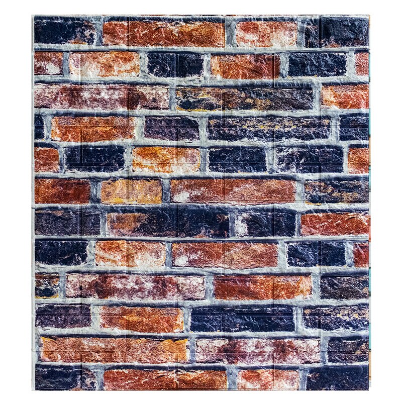 Retro brick pattern waterproof and moisture-proof bar wall sticker anti-collision soft bag background self-adhesive wallpaper: D