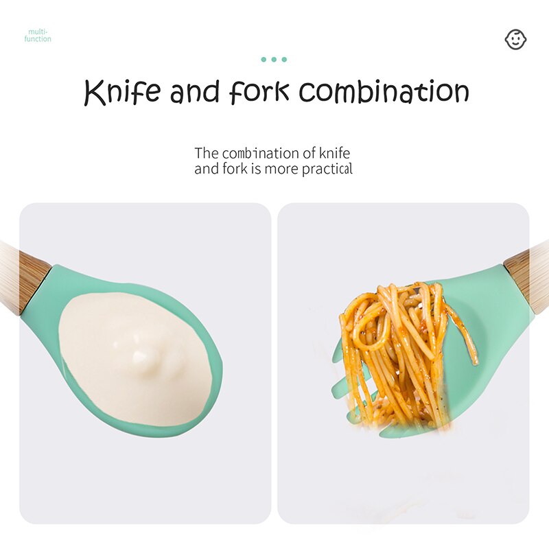 let's make Baby Spoon Set Free Silicone Self Feeding Baby Weaning Spoon Safe Feeding Set Utensils Infant For Kids Ages 5 Months+