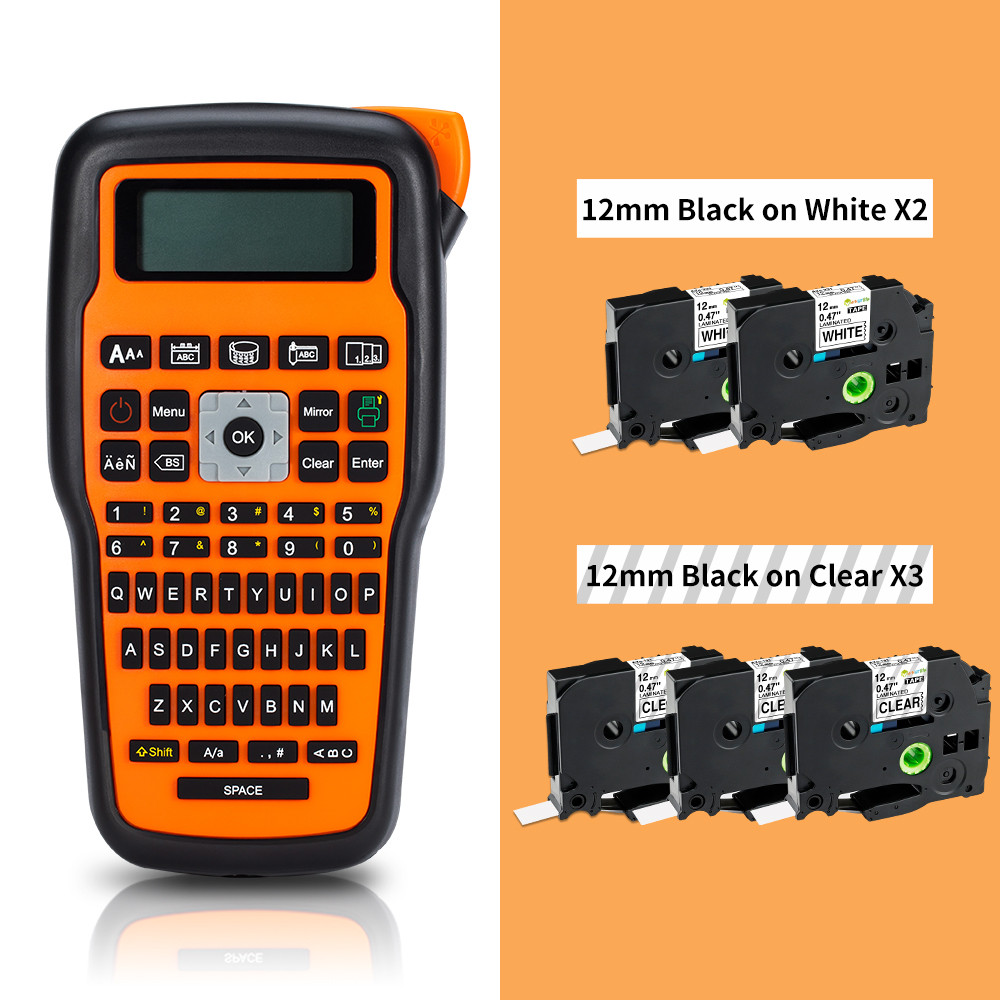 Etiquetadora portátil E1000 PRO, Compatible con cinta de TZe-231 Brother, teclado QWERTY térmico inalámbrico, máquina etiquetadora de múltiples símbolos: Lavanda