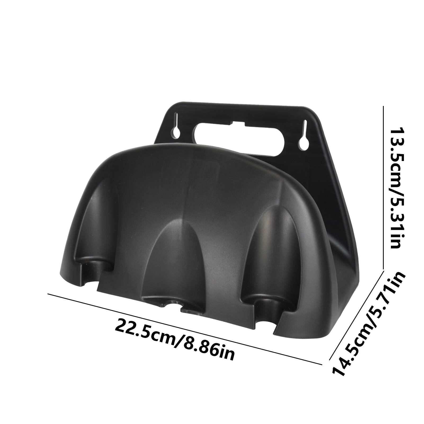Schlauchhalter zur Wandmontage, langlebige Schlauchhaken, Schlauchhalter aus Metall, robuste Wasserschlauchhalter, Schlauch-Organizer, Aufbewahrungshalter: Schwarz