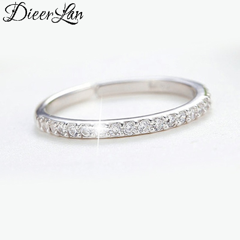 Anillos redondos de cristal de Plata de Ley 925 100% auténtica para mujer, anillos para dedos grandes, joyería Unisex