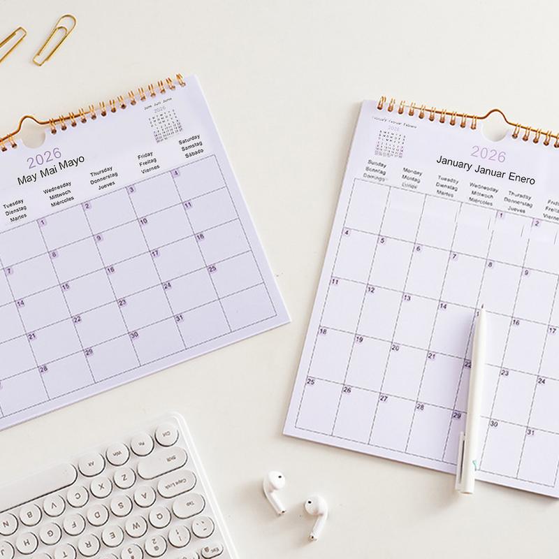 Kalender 2025 20252026 Kalenderplanner Meertalige spoelplanner Agenda Organisator Planning voor thuiskantoor Schoolklas