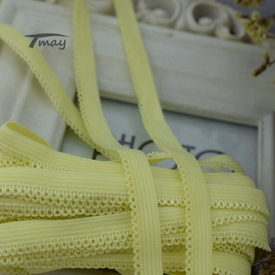 #1342 Yellow Elastic Bnds Rubber Band Lace Trim 8yards/lot stretch lace Ribbon Sewing Trimmings Appliques underwear Pants Tape