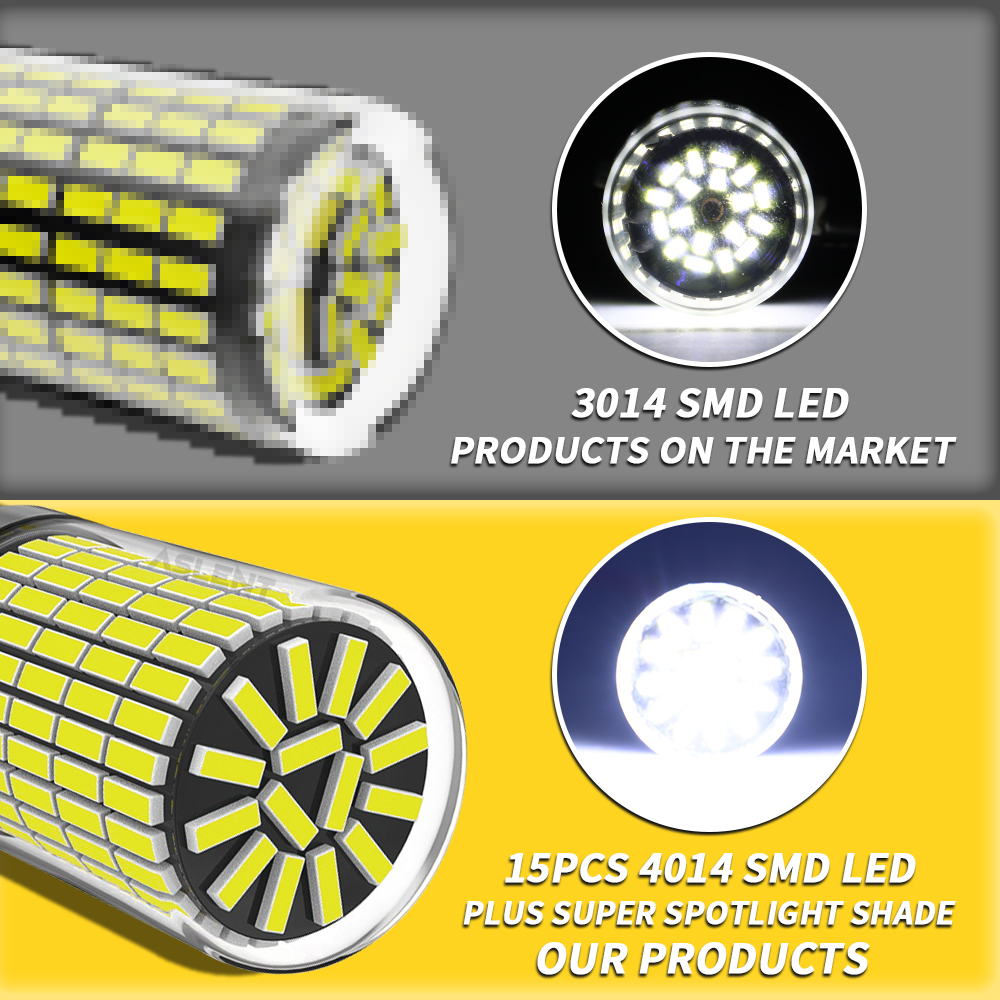 2x 1157 BAY15D P21/5W 4014 150SMD WY21W W21W 7443 W21/5W 3157 P27/7W 3057 1156 P21W PY21W LED Bulbs CanBus Brake Position Lamps