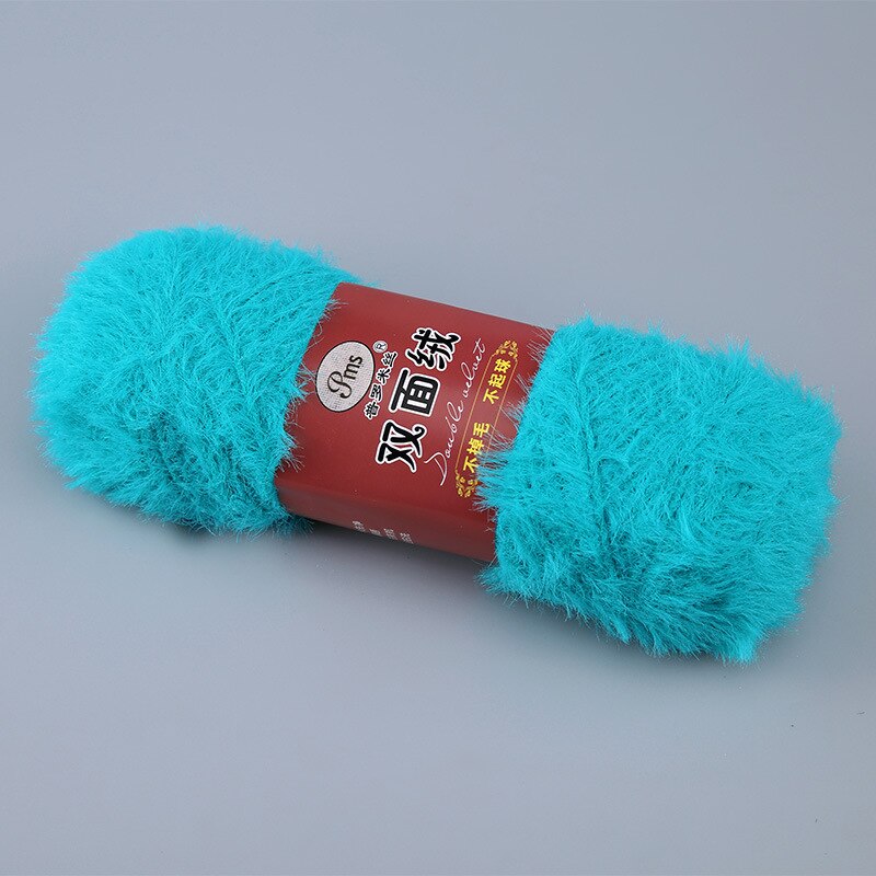 100g/ pelotes de fil à tricoter à la main double face à poils longs en vison doux et cachemire, 100%  fils à crocheter en nylon  jk497 fausse fourrure, corail et velours: 21