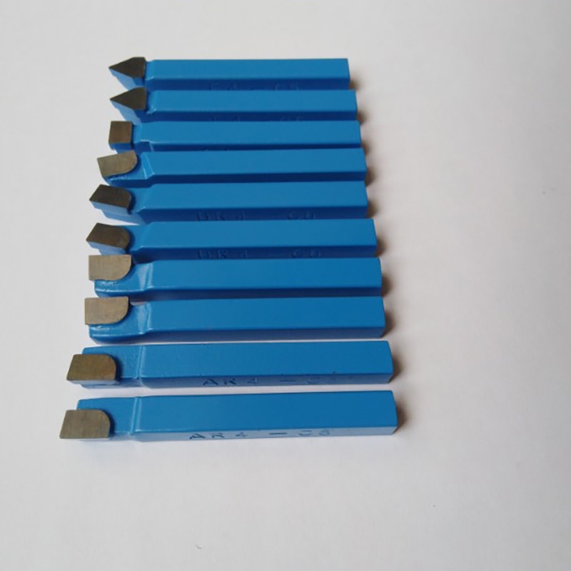 10Pcs Blue Carbide Draaibank Tool Bit 1/4Inch Metalen Tip Getipt Cutter Set Voor Cnc Gereedschap