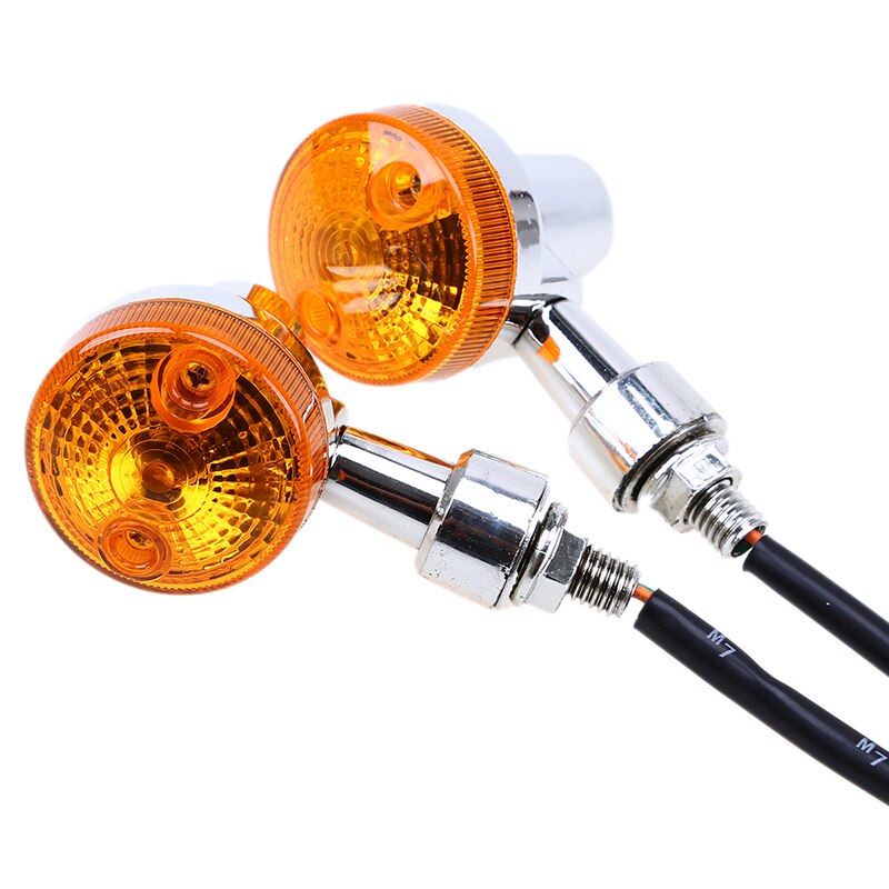 POSSBAY-clignotant clignotant moto Chrome | Indicateur lumineux café Racer, lampe ambre pour Honda Yamaha Suzuki Harley