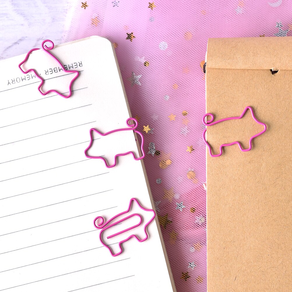 4Pcs/lot Pink Flamingo Pig Bookmark Planner Paper Clip Metal Material Bookmarks For Book Stationery School Office Supplies