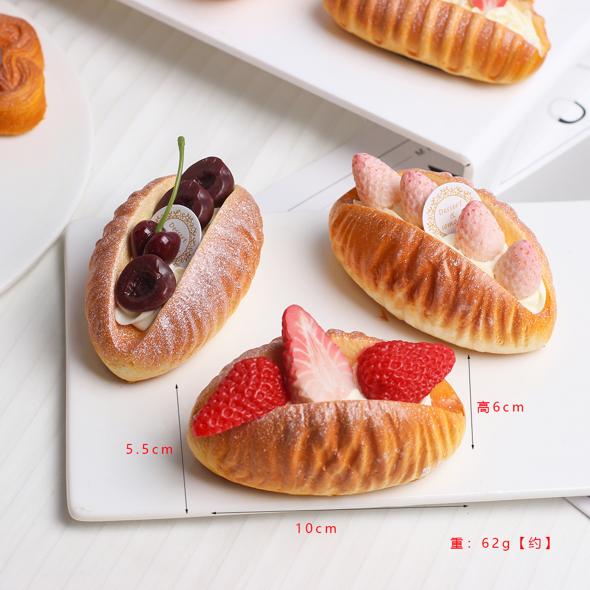 Modelo de pan de cocina de frutas artificiales, refrigerador, Material Pu, decoración del hogar, adornos de muestra de alimentos, accesorios de tiro, 3 uds.: Champán