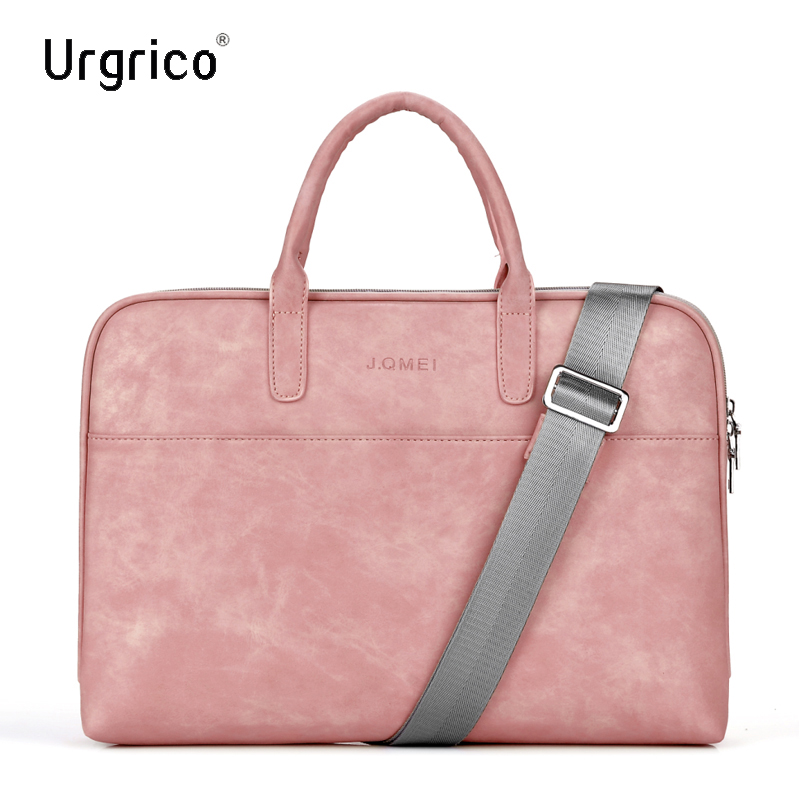 Urgrico PU Leather Laptop bag for women 14 15.6 17.3inch for macbook air 13 inch casual portable waterproof Notebook bag