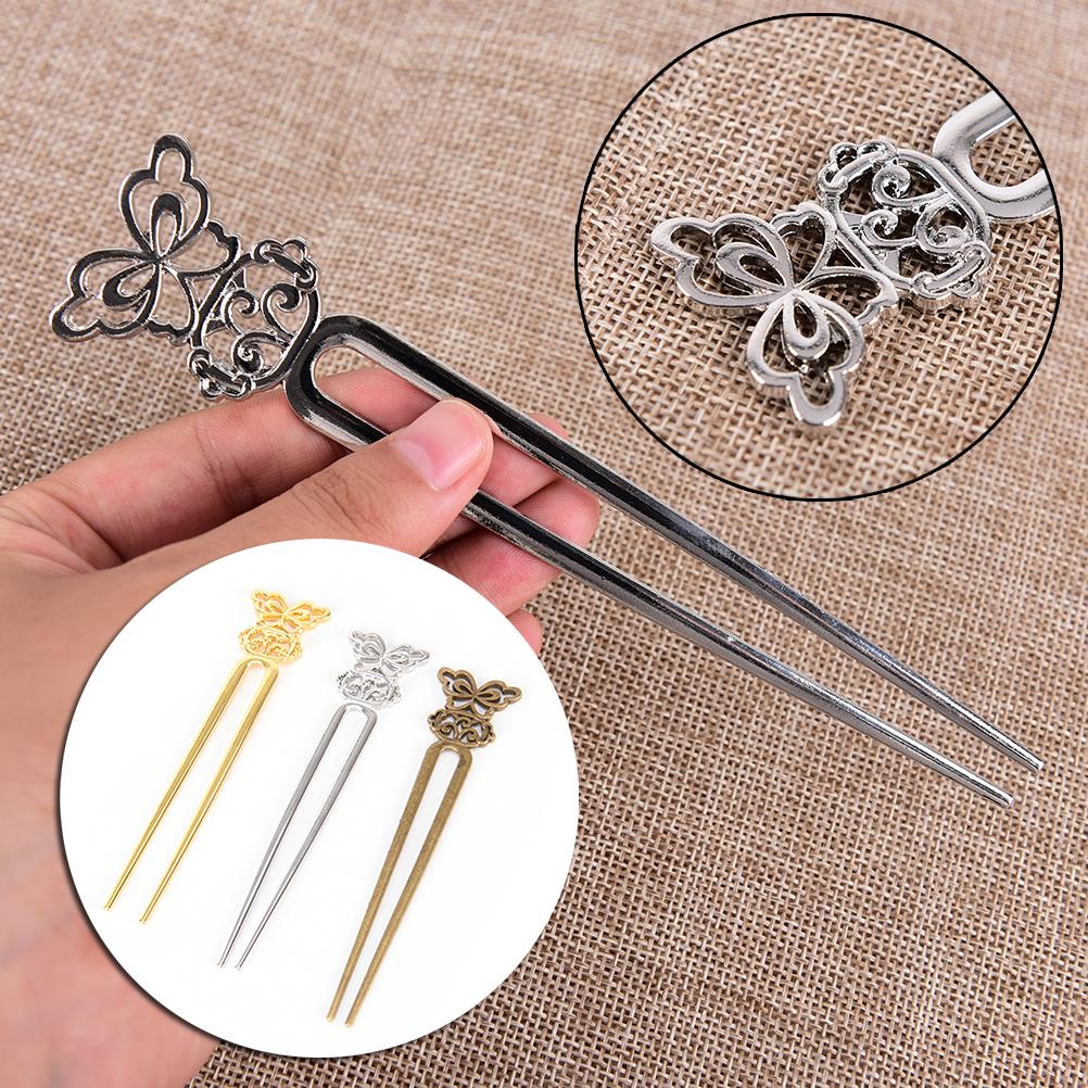 Chinese Vintage Bronze Antique Hair Sticks Hairpin DIY Zinc Alloy Metal Jewelry Accessories Bob Bookmark