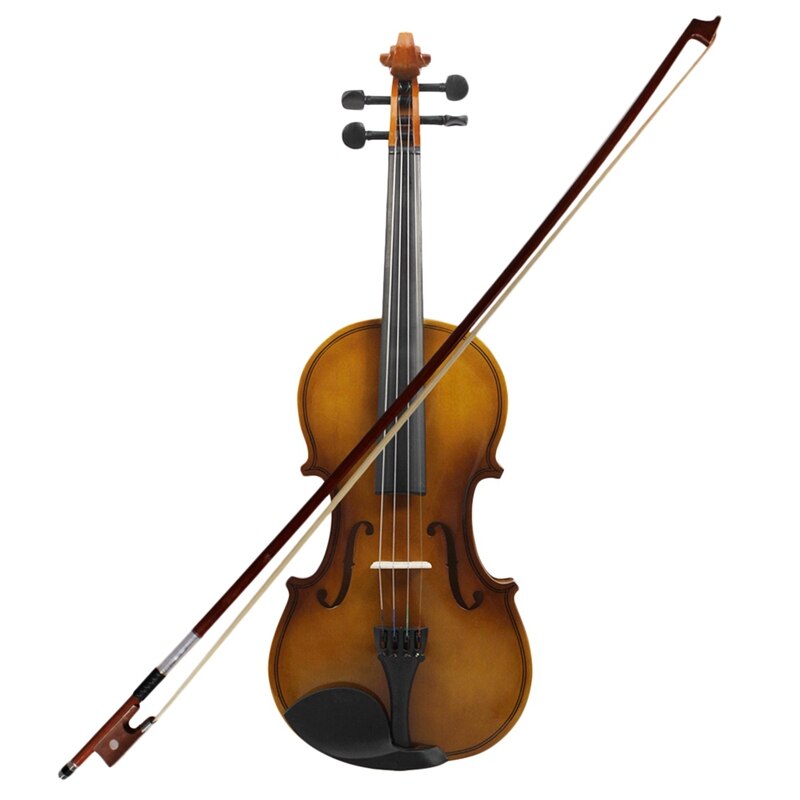 4/4 akustisk violin fiddletræ i fuld størrelse med etui bue rosin violin  #8: Default Title