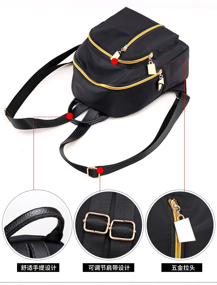 Zaino da donna nuova versione coreana alla moda di All-match Fashion Oxford Ladies Small Backpack Female Student Schoolbag