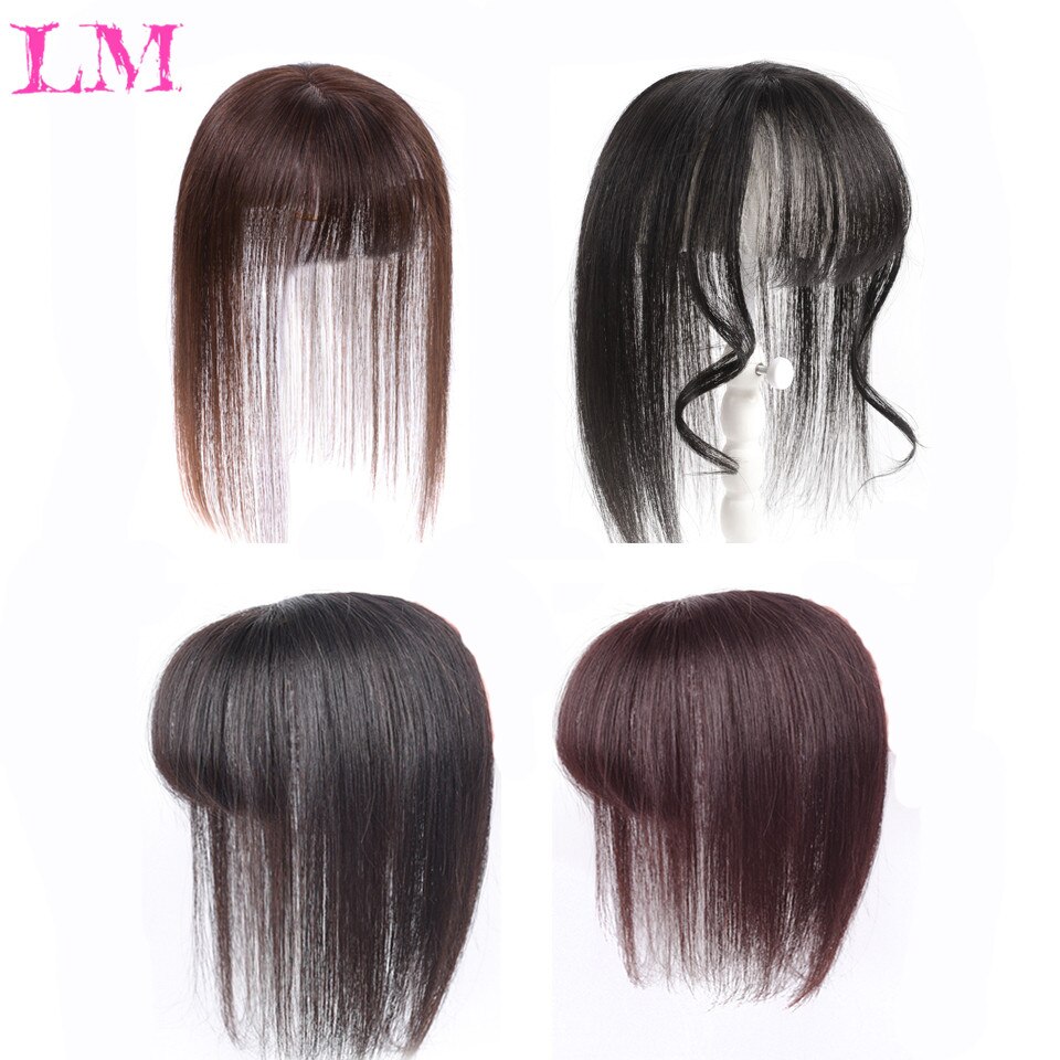 Lm franja invisível cabeça sem emenda cabelo ondinha de água cabelo ar franja cabeça sobrecarga natural invisível substituição capa cabelo branco