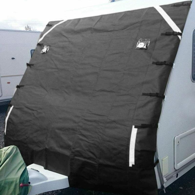 Universal Auto Caravan Front Towing Cover Protector With 2 Led Light Shield Dustproof 220x175cm