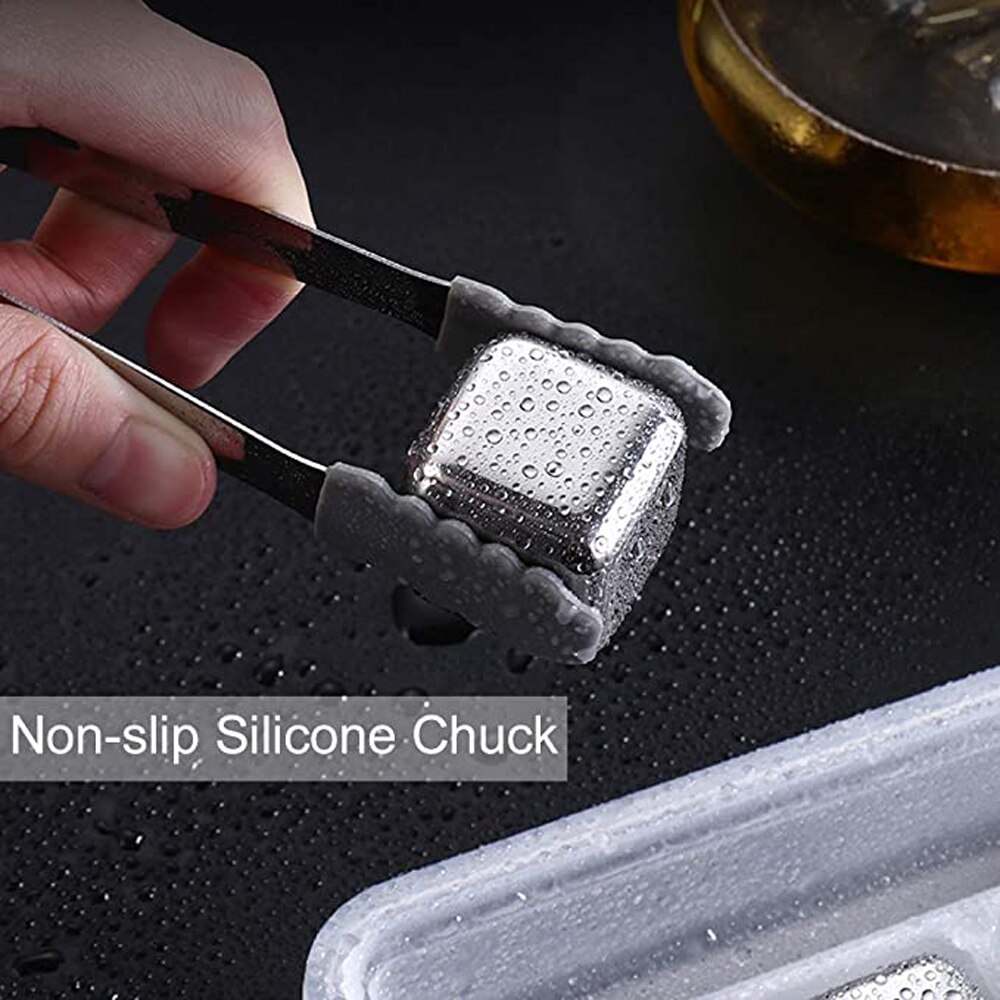 Juego de cubos de hielo reutilizables de acero inoxidable con piedras Whisky, caja de almacenamiento de alta tecnología de refrigeración, gran cumpleaños, para hombres