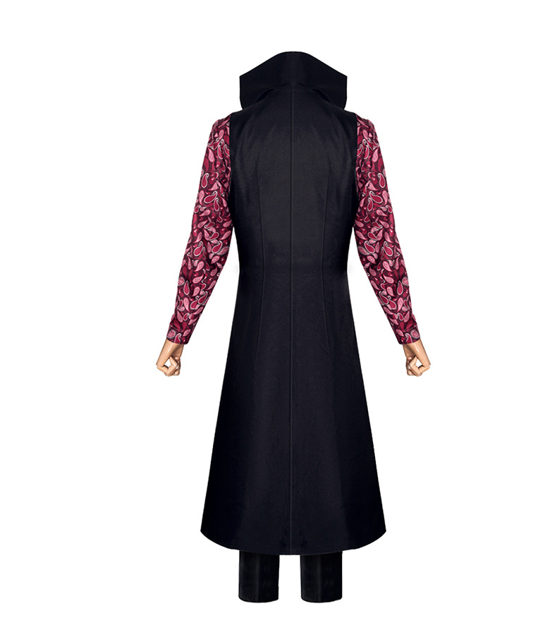 Movies Dracule Mihawk Cosplay Costume Stand-up Collar Cloak Printing Trench Coat Adult Man Halloween Carnival Suit Necklace