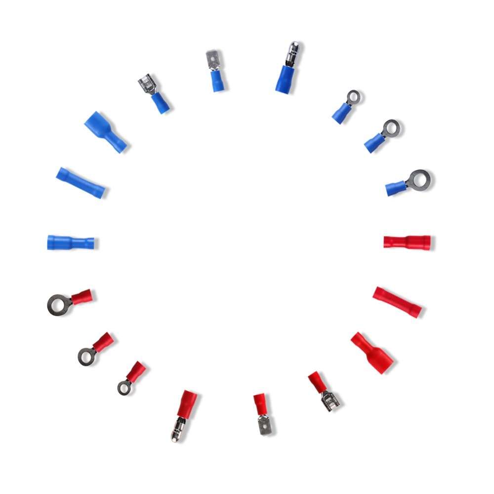 450 st isolerad kabelkontakt elektrisk ledning assorterad crimp spade butt ring gaffel set ringöglor rullade terminaler kit