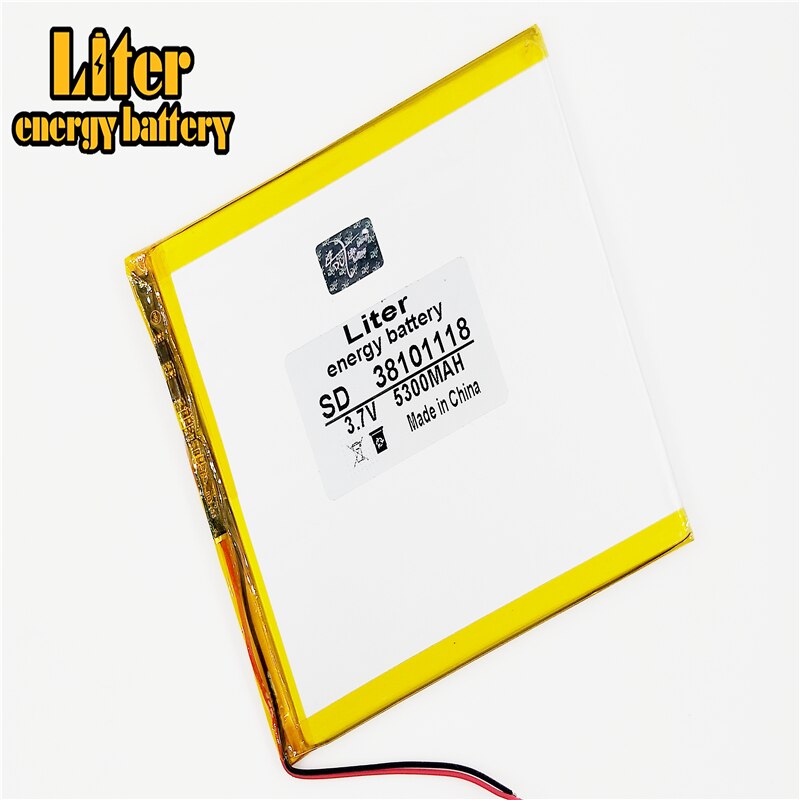 Polymer 5300mah 3.7V 38101118 smart home Li-ion battery for 8inch 9inch 10inch