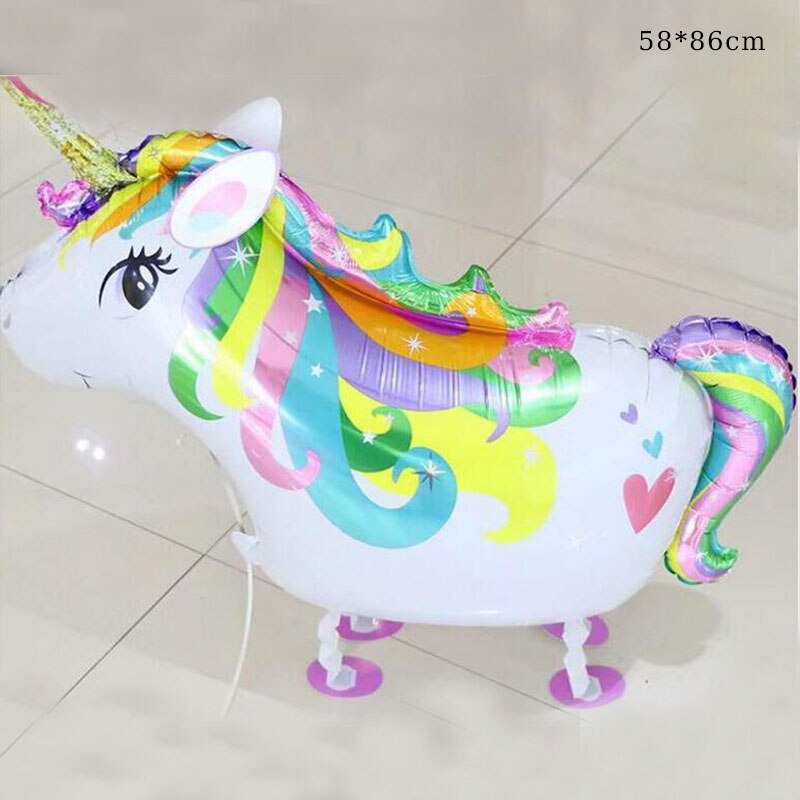 Walking Unicorn Foil Balloon Helium Ballon Walking Pet Baloon Rainbow Horse Children Happy Birthday Party Decor Kid Girl Balon: Emerald