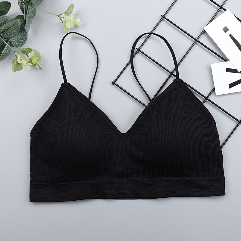 SVOKOR Push Up Solid Bra Elastic Gathering Bralette Summer Anti-light Korean Style Wild Bra Tube Top Sexy Seamless Wire free Bra: Black / plus size