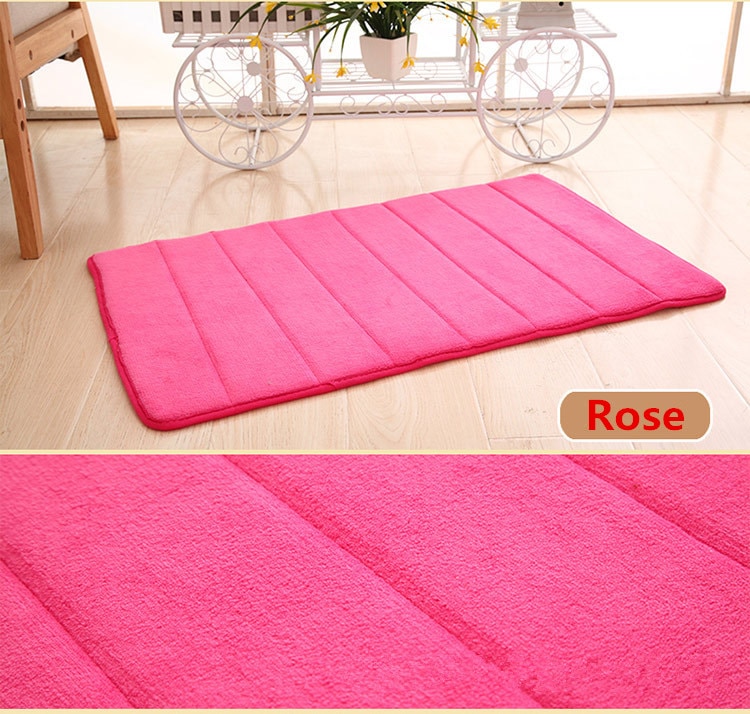 Tapijt Traagschuim Mat Absorberende Anti-Slip Pad Badkamer Tapijt Douche Badmat Thuis Gadgets Kleur Bad Rug 60*40Cm: Rose