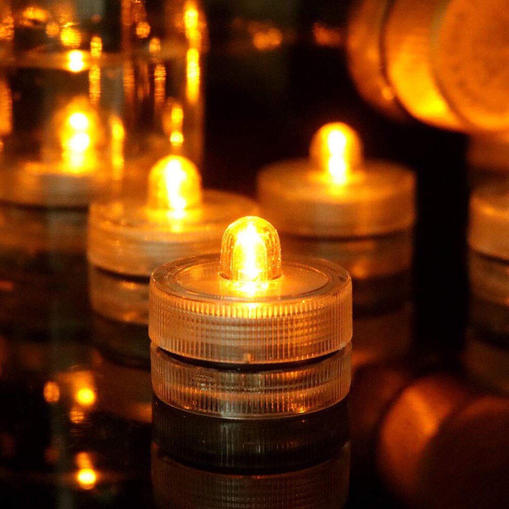 Photophore LED étanche, Simulation de bougie, Submersible, décor de fête de mariage, noël, 12 pièces/lot
