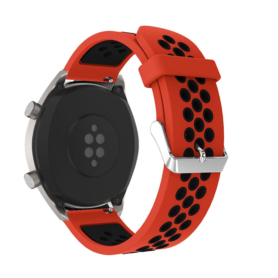 Bracelet de montre en Silicone pour Huawei montre GT 2E GT2 46mm remplacement bracelets de montre Bracelet ceinture pour Huawei montre gt2e bracelets intelligents: Red black