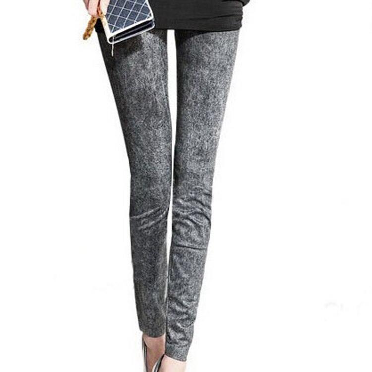 Laihat tytöt pakarat hoikka ohuet pienet jalat housut stretch lumihiutale jäljitelmä denim polyesteri e spandex naisten leggingsit: Xyv 123e