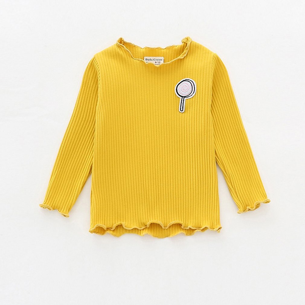 Camiseta de oreja de madera para niña, camisa con botones salvaje para bebé, ropa cálida de manga larga para Otoño e Invierno: Default Title