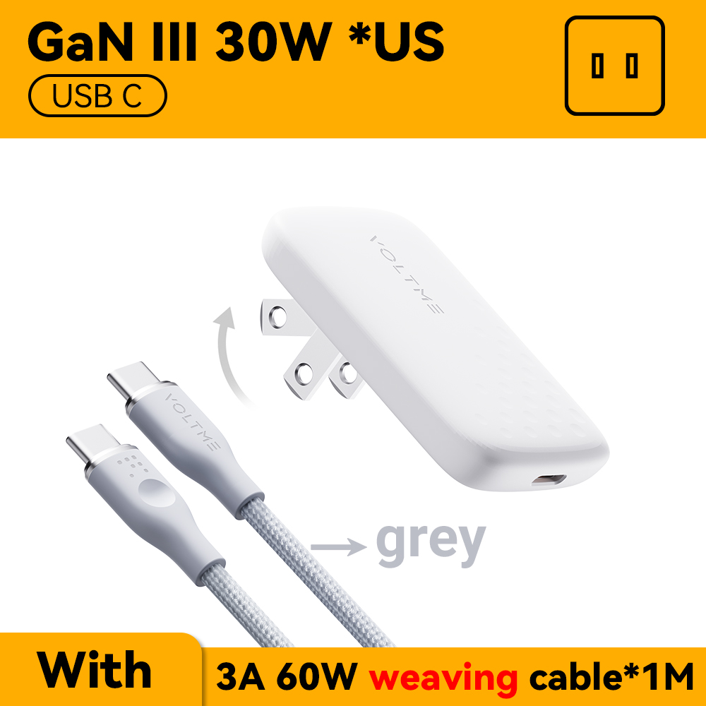 VOLTME GaN 65W cargador USB C ultrafino carga rápida 5,0 PD3.0 cargador de carga rápida cargador de teléfono para iPhone 14 Pro Max Macbook: BR