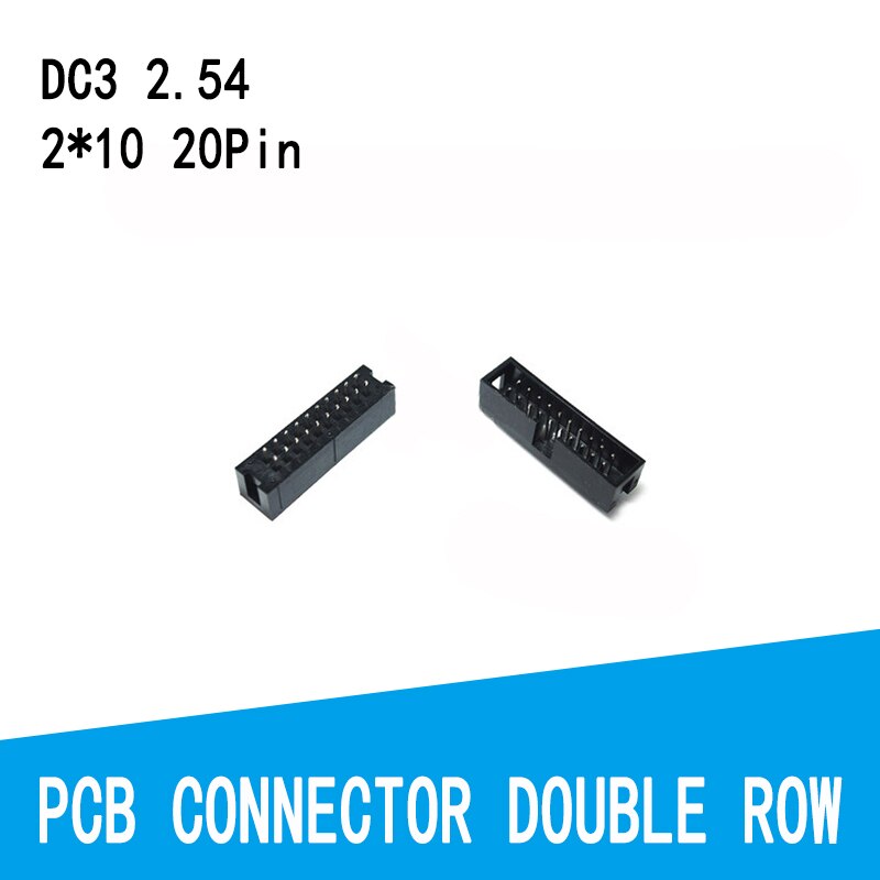 10Pcs DIP 6/10/20/26/34/40 PIN 2.54MM Pitch MALE SOCKET Straight Idc Box Headers PCB CONNECTOR DOUBLE ROW 10P/20P/40P DC3 HEADER: 2X10 20PIN