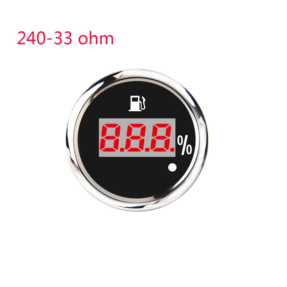 Fuel Level Gauge 52MM Gauge Waterproof IP67 Marine Fuel Level Meter 0~190 ohm 240-33 Ohm Fuel Level Indicator Tank Digital
