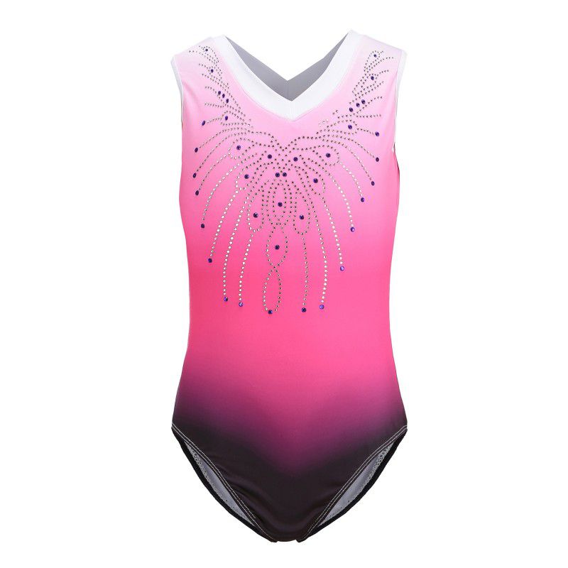 Toddler Girls Gymnastics Leotards One-Piece 3-12 Years Practice Outfit: Pink / L
