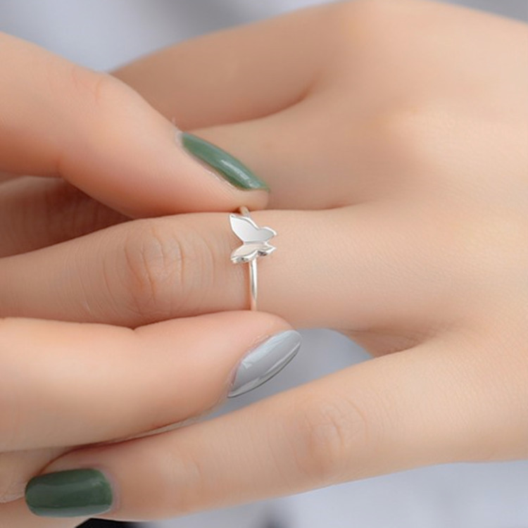 Anelli a farfalla in argento sterling 925 per accessori femminili regalo gioielli di moda da donna all'ingrosso