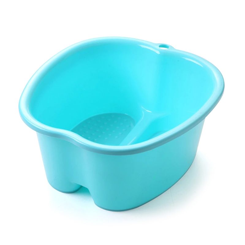 Plastik stort fodbad spabad håndvask spand til gennemblødning fødder detox pedicure massage bærbar 3 farver: Blå