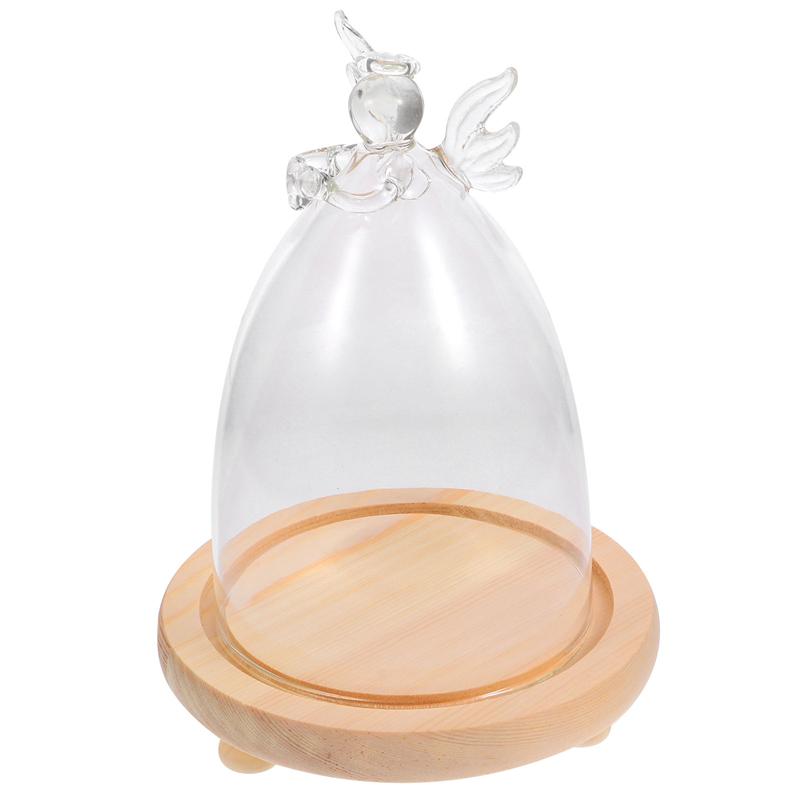 Glass Dome Cover Transparant Glas Dome Angel Vormige Display Dome Glas Cover Tafelblad Display Glass Dome Decoratie: Default Title