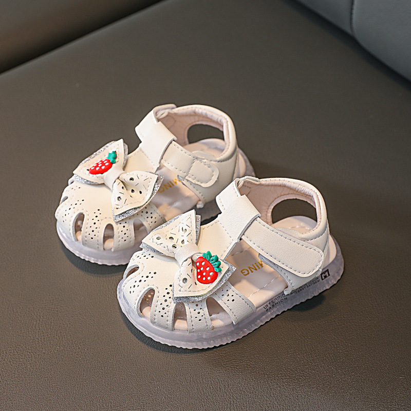 Mädchen-sommersandalen für babys ab 6-18 monaten, weiche kleinkindersandalen mit blumen- und schleifenprofil, prinzessinnensandalen mit hohlprofil