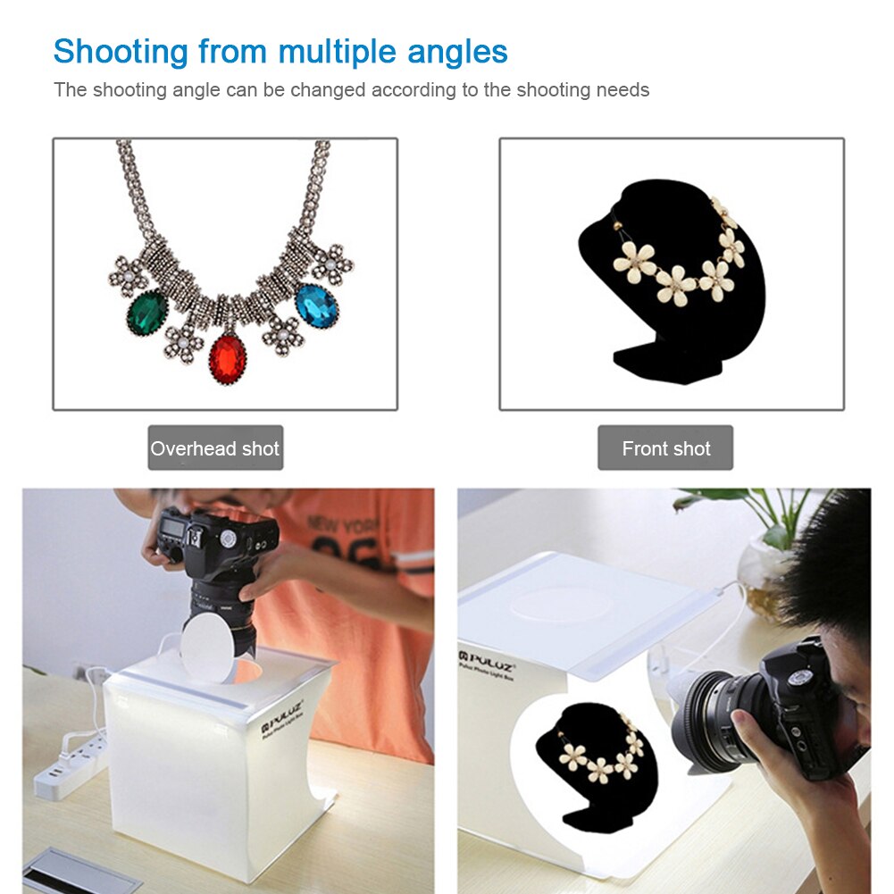 Mini Portable Practical Photo Studio Led Tabletop Shooting Light Box Jewelry Watch With Backdrops For Small Items