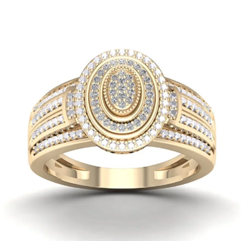 Ronde Volledige Strass Ringen Voor Vrouwen Engagement Ring Vrouwelijke Mode Vintage Grote Ringen Dames Plaat Zilveren Sieraden Ring Party
